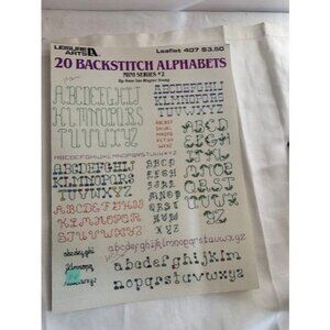 20 Backstitch Alphabets Cross Stitch Pattern Leaflet 407 Leisure Arts Mini Serie